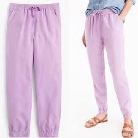 J. Crew Seaside Linen Jogger Pants Lavender Size 00 - Picture 1 of 6